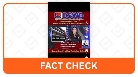 FACT CHECK: Application link for DSWD food stamp program .